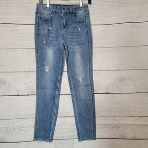 Women's Distressed Jean Jeggings Small